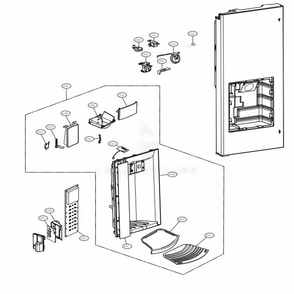 Dispenser Parts Diagram and Parts List for ASBCNA1 LG Refrigerator