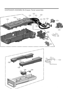 Dispenser And Drawer Panel Assembly Diagram and Parts List for ABLEEUS LG Washer Dryer Combo