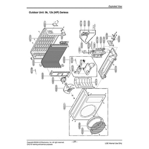 Section Diagram and Parts List for LSU122HE AWHBEUS LG Air Conditioner