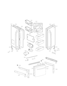 Door Parts Diagram and Parts List for 01 LG Refrigerator