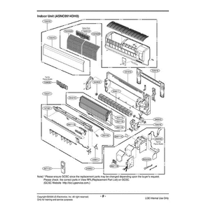 Section Diagram and Parts List for LSN092CE AWHBEUS LG Air Conditioner