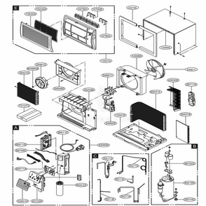 Main Diagram and Parts List for LT1036CER AT3AYOW LG Air Conditioner