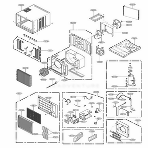 Main Diagram and Parts List for LW2414HR AWYAUSH LG Air Conditioner