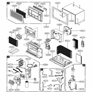 Main Diagram and Parts List for LT1236CER ASWAUSH LG Air Conditioner