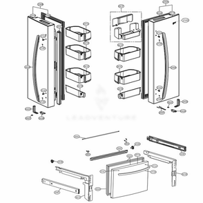 Door Parts Diagram and Parts List for AWBCNA1 LG Refrigerator