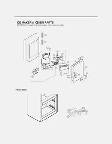Ice Maker And Ice Bin Parts Diagram and Parts List for ASTCNA1 LG Refrigerator