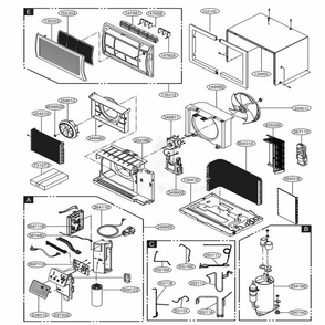Main Diagram and Parts List for LT1216CER AT1AUSB LG Air Conditioner
