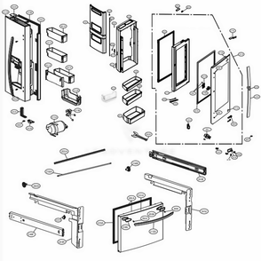 Part Location Diagram of ABQ76121027 LG CASE ASSEMBLY,PCB