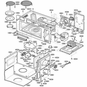 Interior Parts 1 Diagram and Parts List for MMV6178AAQ AB6EMTG LG Wall Oven