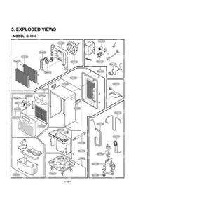 Section Diagram and Parts List for GHD30 AWYAUSH LG Dehumidifier