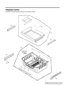 Freezer Parts Diagram and Parts List for ASBCNA2 LG Refrigerator