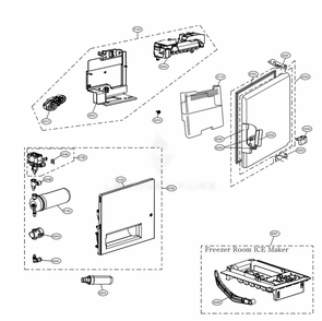Ice Maker And Ice Bin Parts Diagram and Parts List for ASBCNA0 LG Refrigerator