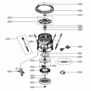 Tub Assembly Diagram and Parts List for ABWETUS LG Washer