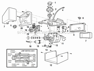 Page A Diagram and Parts List for  LiftMaster Garage Door Opener