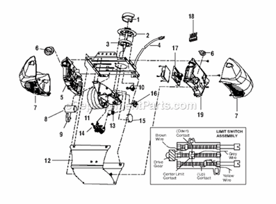Part Location Diagram of 41A2822-1 Chamberlain Interrupter Cup Assembly