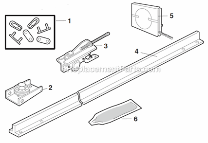 Rail_Assembly_Parts Diagram and Parts List for  LiftMaster Garage Door Opener