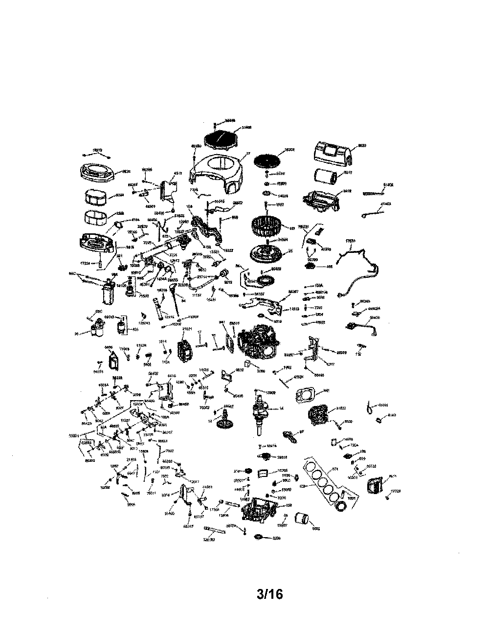 Engine Diagram and Parts List for  MTD Lawn Tractor
