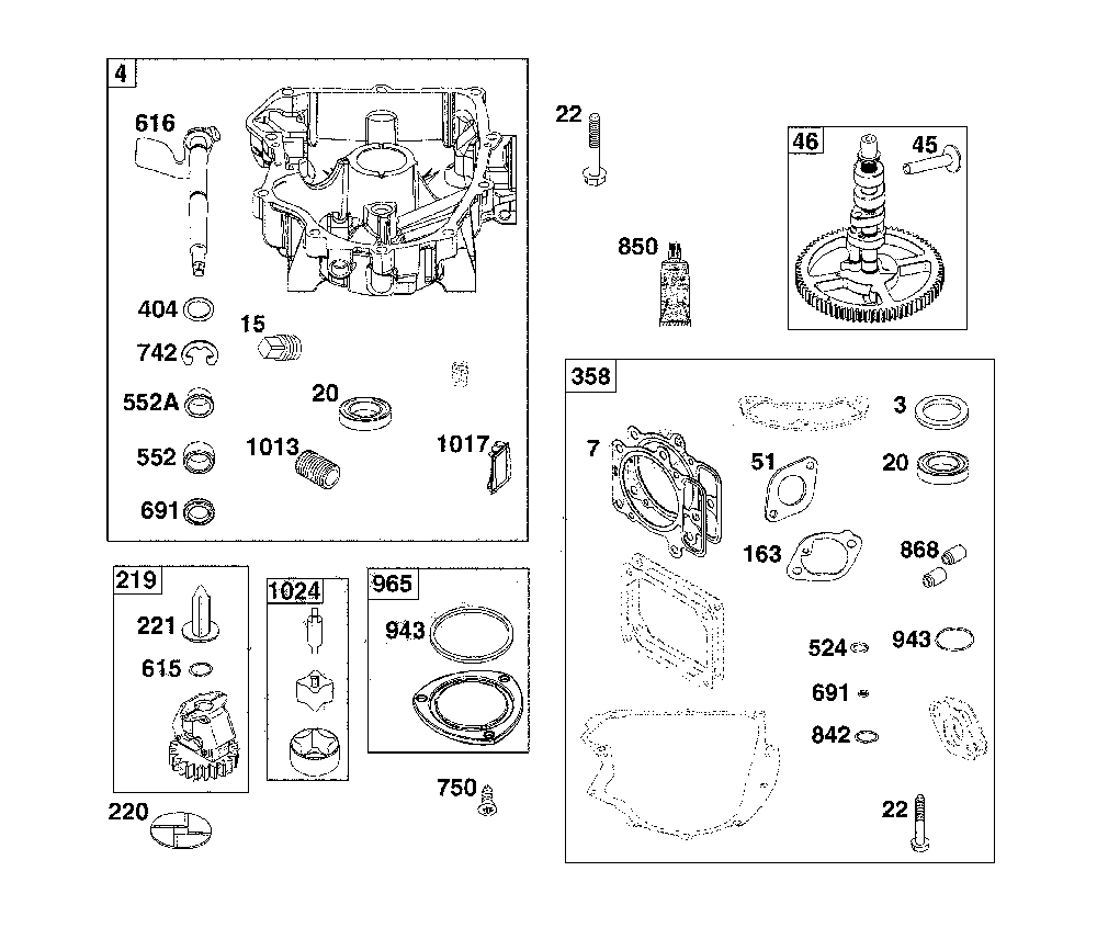 Crankcase cover/sump Diagram and Parts List for  MTD Lawn Mower