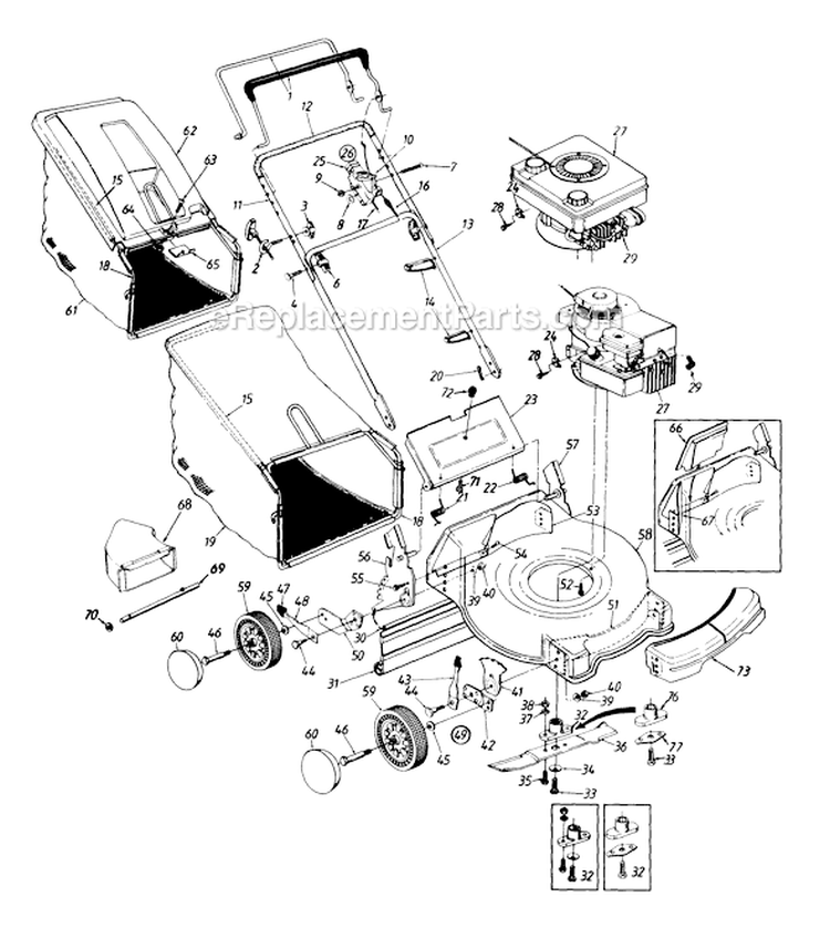 Page A Diagram and Parts List for 1995 MTD Lawn Mower