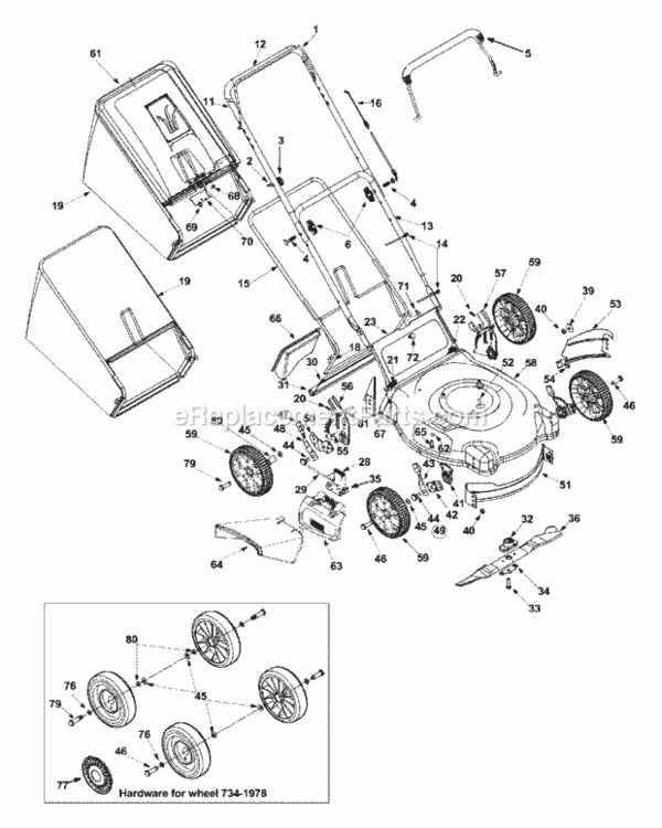 General_Assembly Diagram and Parts List for 2002 MTD Lawn Mower