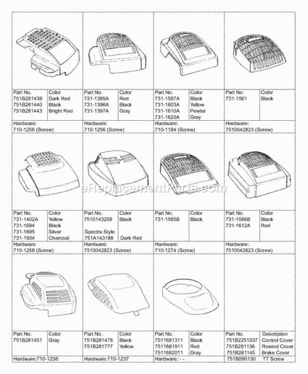 Shroud_Chart Diagram and Parts List for 2002 MTD Lawn Mower