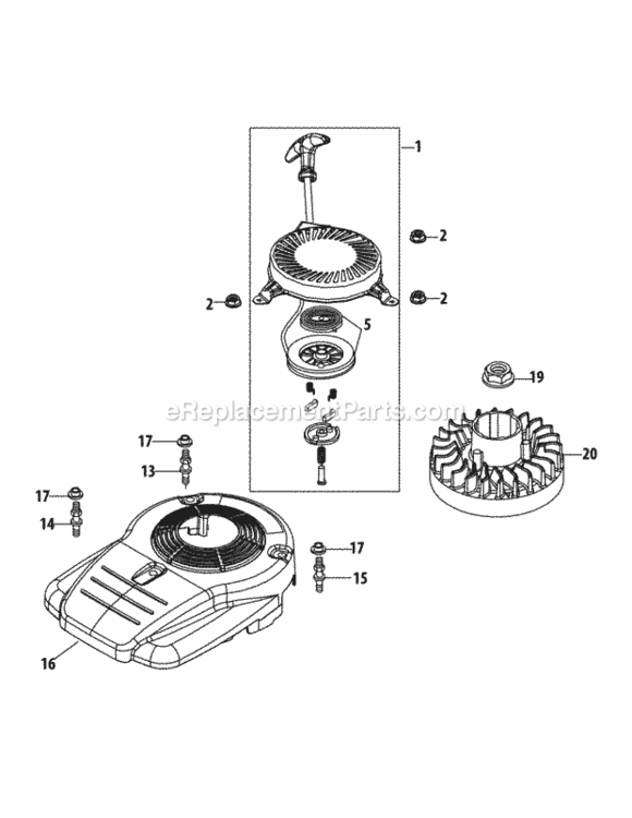 1P65Bu_Flywheel_And_Shroud Diagram and Parts List for 11A-A1JT706 2013 MTD Lawn Mower