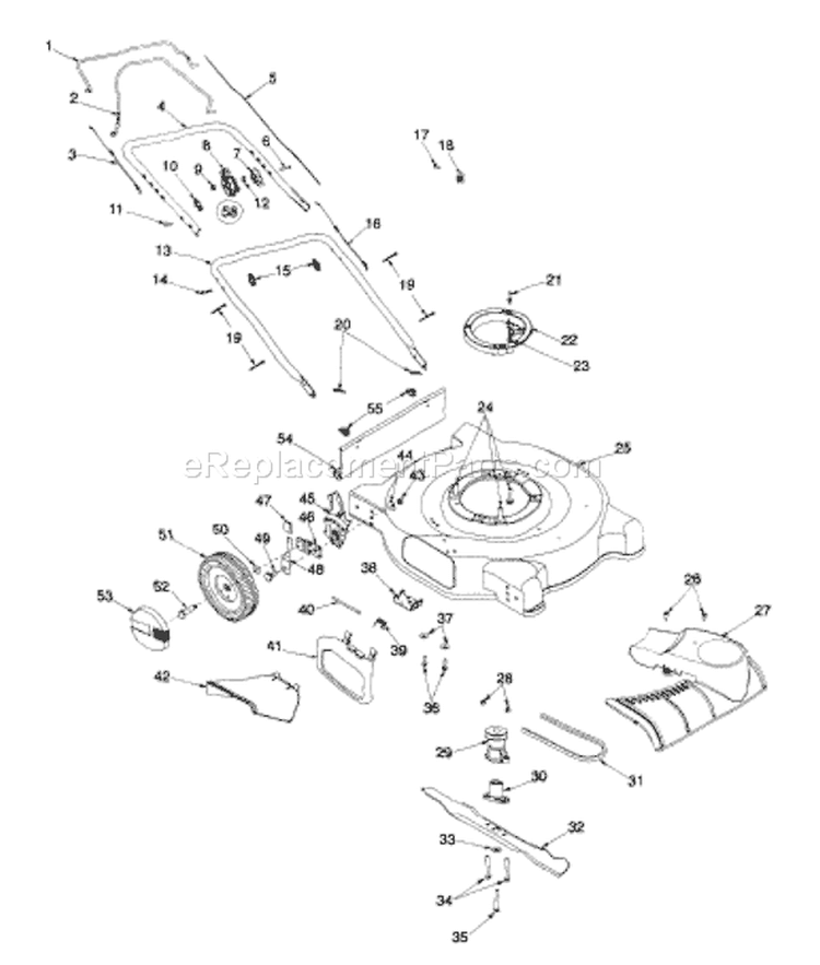Page B Diagram and Parts List for 1999 MTD Lawn Mower