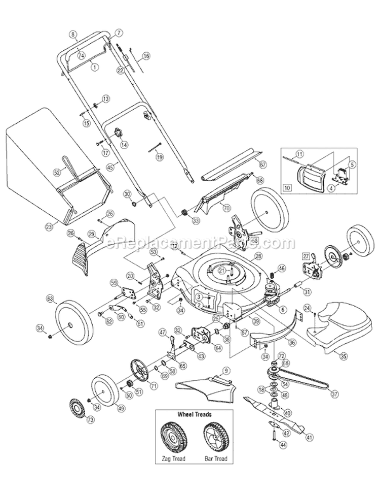 Page A Diagram and Parts List for 2007 MTD