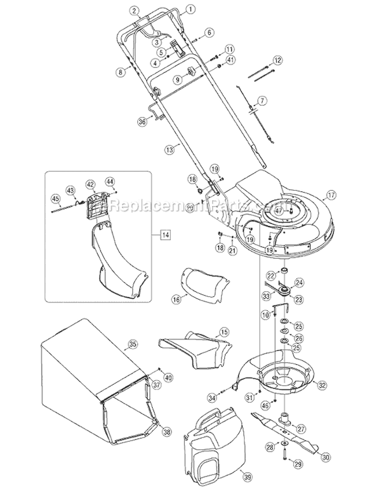 Page B Diagram and Parts List for 2007 MTD