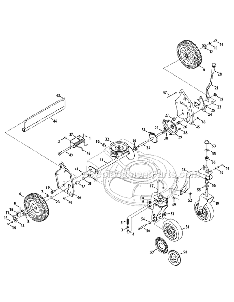 Page A Diagram and Parts List for 2008 MTD Lawn Mower