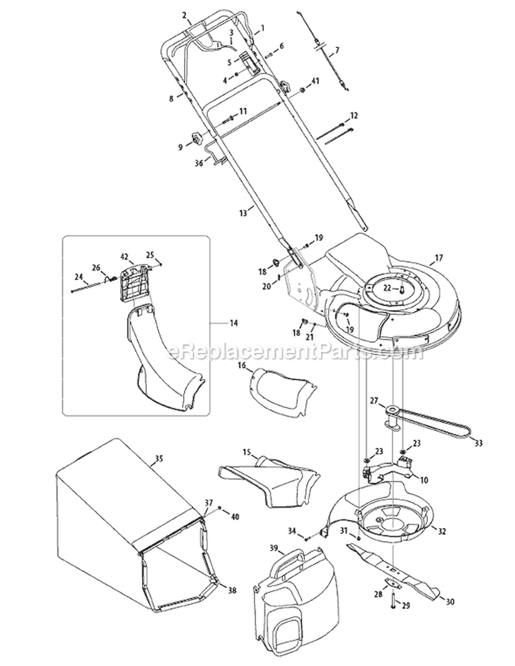 Page B Diagram and Parts List for 2009 MTD