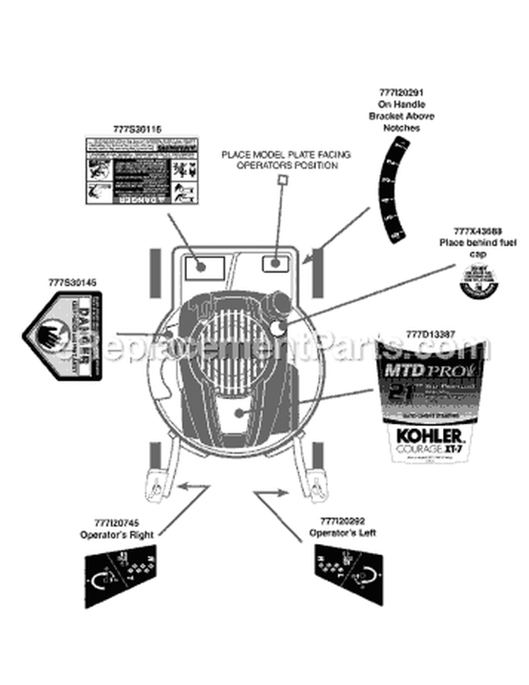 Page C Diagram and Parts List for 2009 MTD