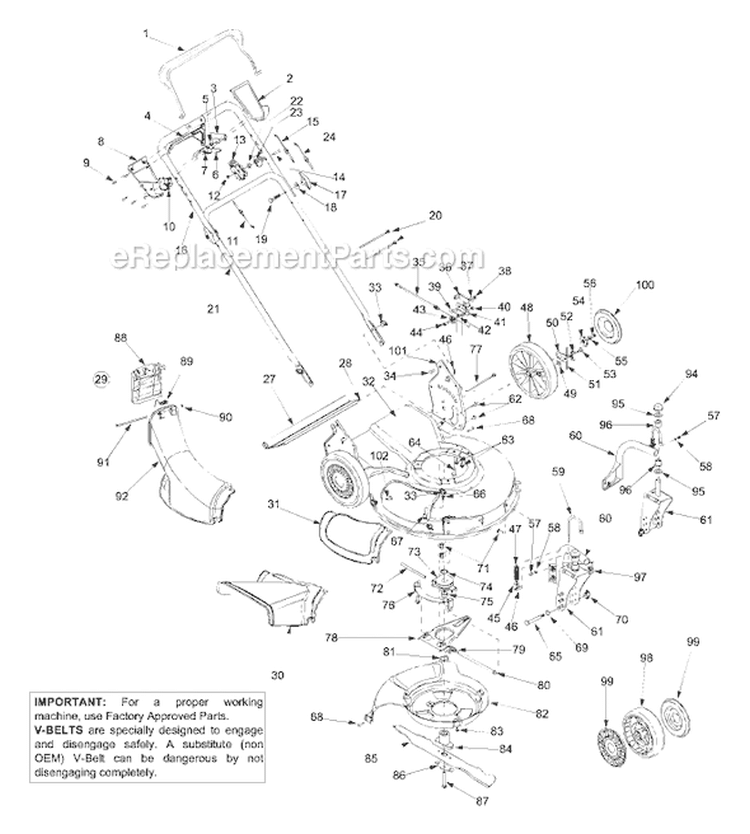 Page A Diagram and Parts List for 2004 MTD Lawn Mower