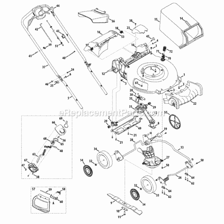 General_Assembly Diagram and Parts List for 2013 MTD Lawn Mower