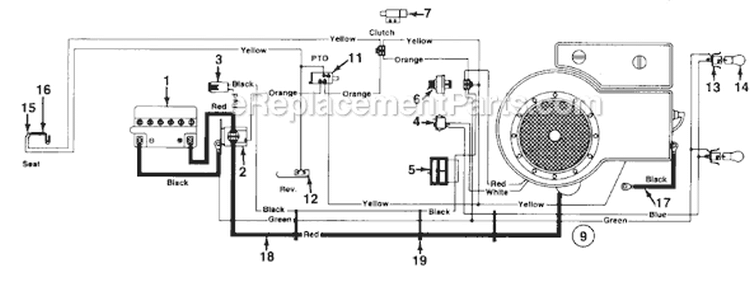 Page B Diagram and Parts List for 131-650F000 Single Cylinder -1991 MTD Lawn Tractor