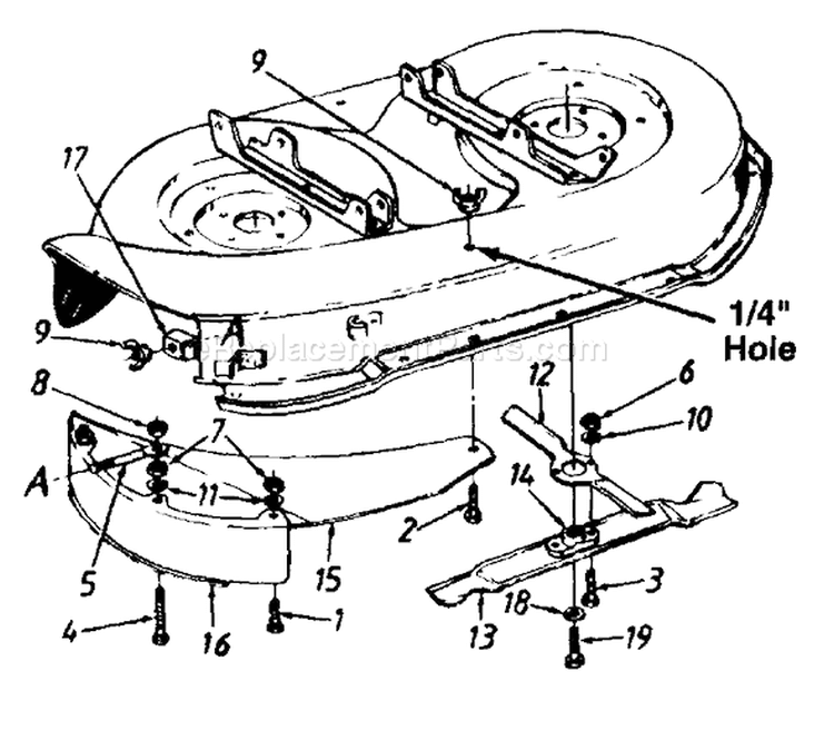 Page E Diagram and Parts List for 1994 MTD Lawn Tractor