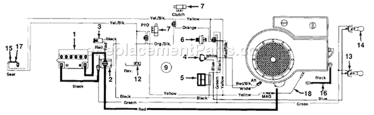Page C Diagram and Parts List for 1994 MTD