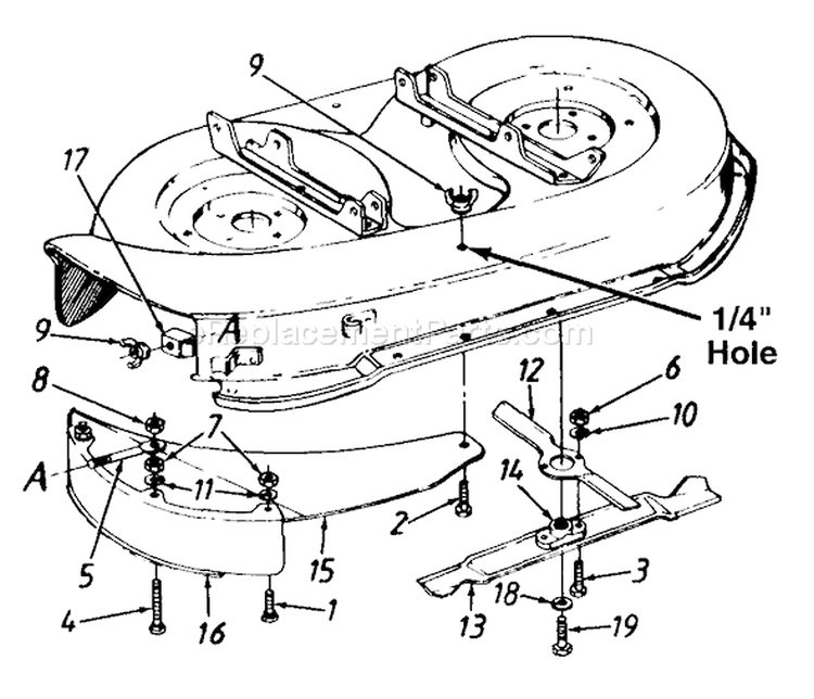 Page G Diagram and Parts List for 1996 MTD Lawn Tractor