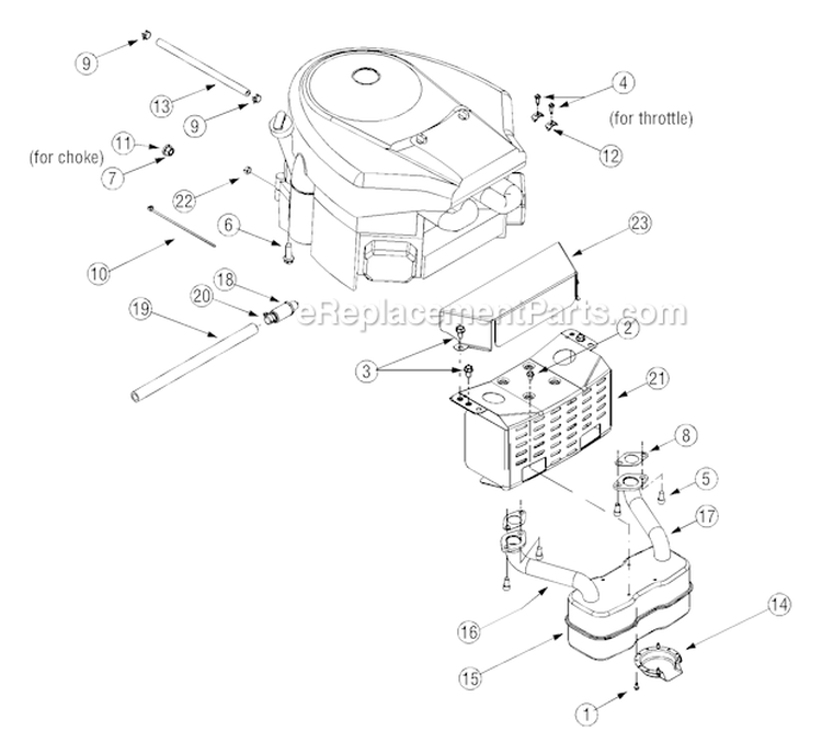 Engine Accessories Diagram and Parts List for 2005 MTD Lawn Tractor