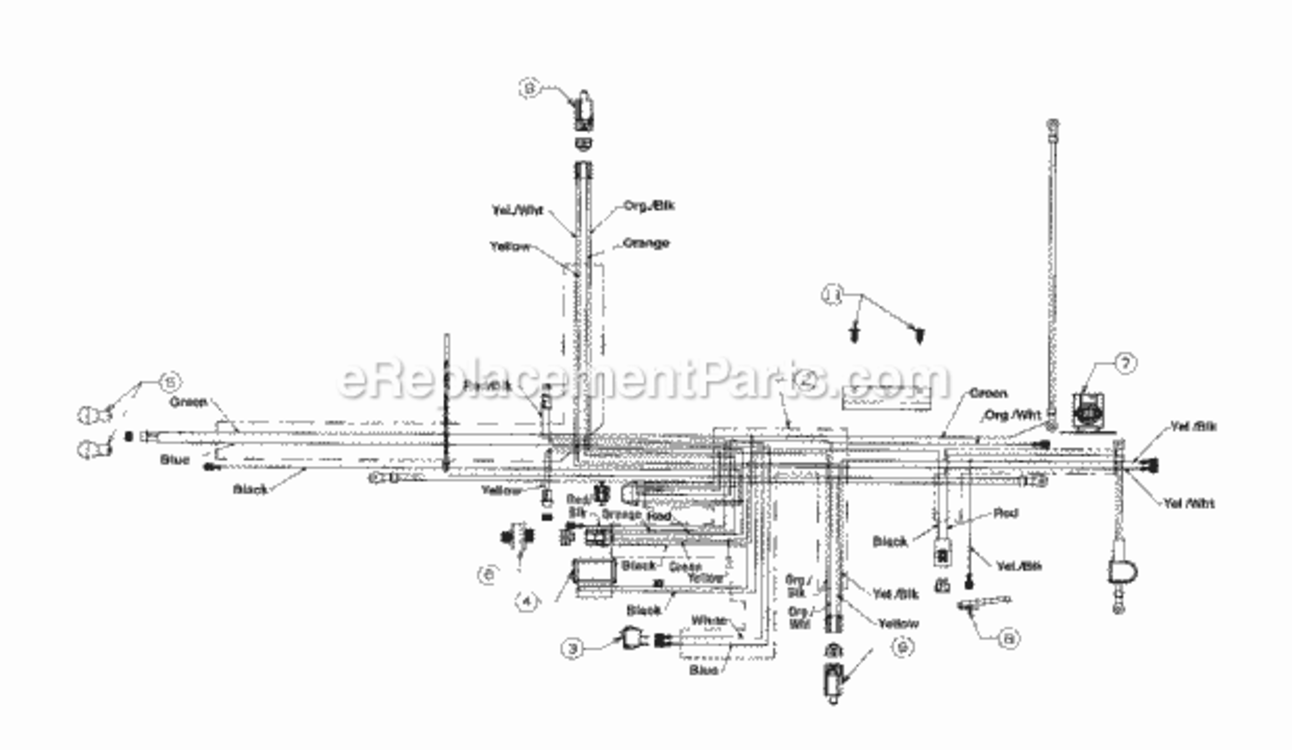 Electrical_Bands_Overhead_Valve Diagram and Parts List for 2000 MTD Lawn Tractor