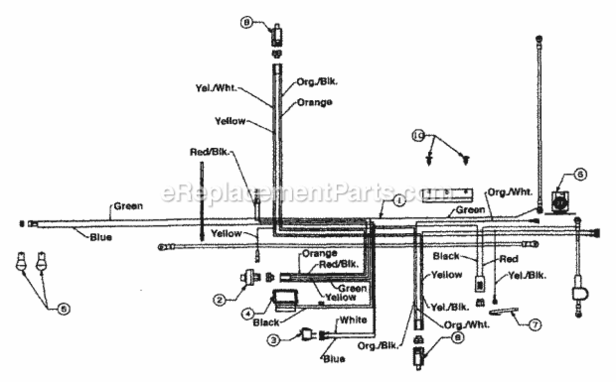 Electrical_Tecumseh Diagram and Parts List for 2001 MTD Lawn Tractor