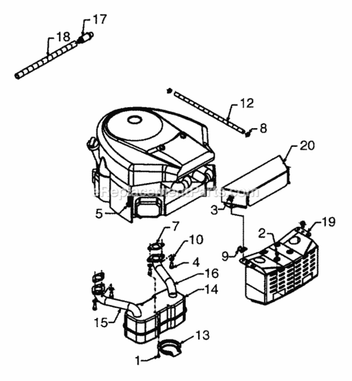 Engine_Accessories_Intek_Twin Diagram and Parts List for 2001 MTD Lawn Tractor