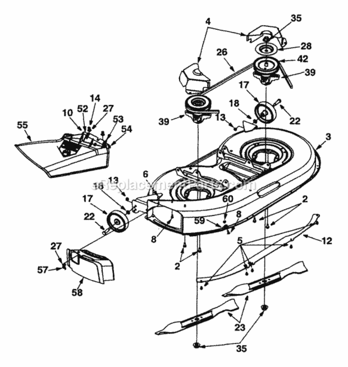 Deck_Assembly_G Diagram and Parts List for 2001 MTD Lawn Tractor