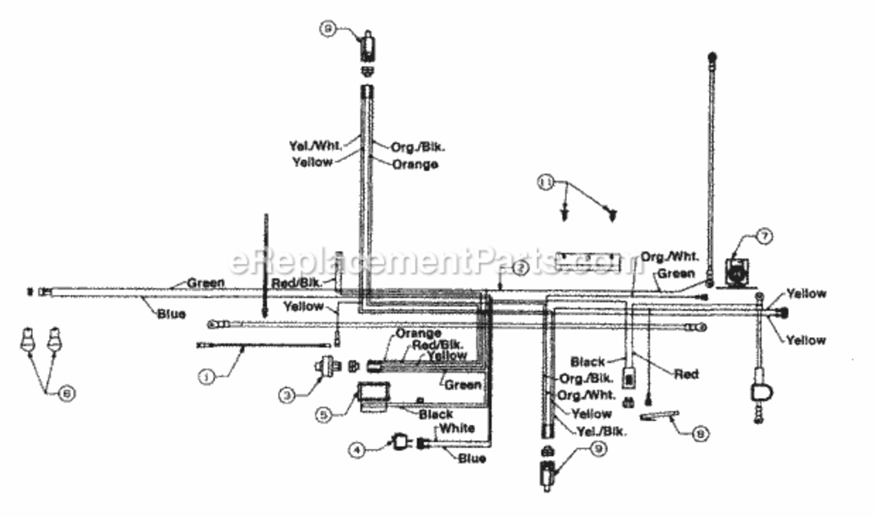 Electrical_Briggs_And_Stratton_Single_Cylinder Diagram and Parts List for 2001 MTD Lawn Tractor