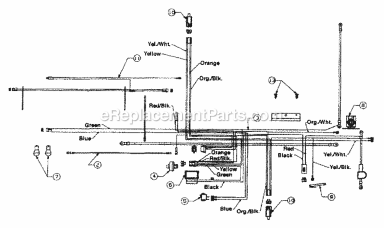 Electrical_Briggs_And_Stratton_Twin_Cylinder Diagram and Parts List for 2001 MTD Lawn Tractor