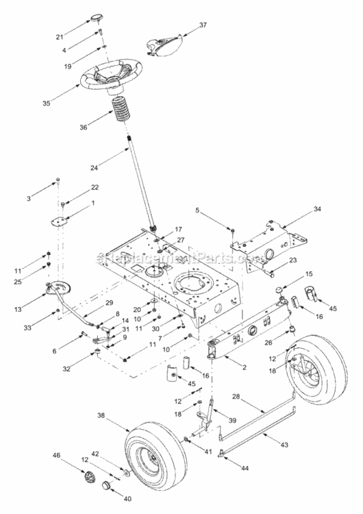 Axle_Front_Steering Diagram and Parts List for 2003 MTD Lawn Tractor