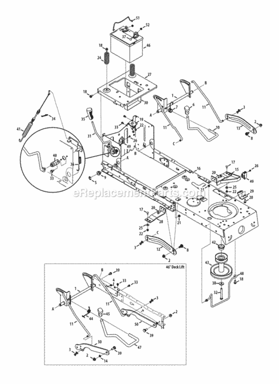 Page B Diagram and Parts List for 2013 MTD Lawn Tractor