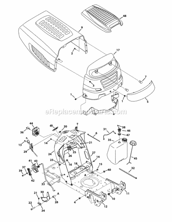 Page D Diagram and Parts List for 2014 MTD Lawn Tractor