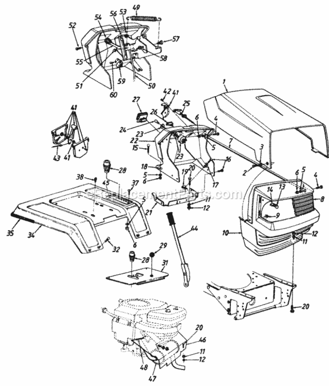 Style_0 Diagram and Parts List for  MTD Lawn Tractor