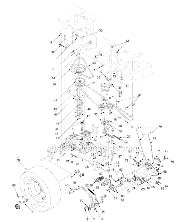 Page C Diagram and Parts List for 2004 MTD Lawn Tractor